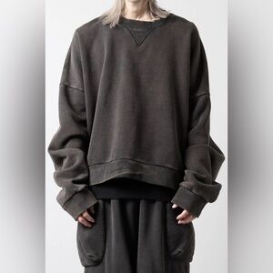 ENTIRE STUDIOS Unisex Washed Black Box Crew Oversized Sweatshirt, Size XXL